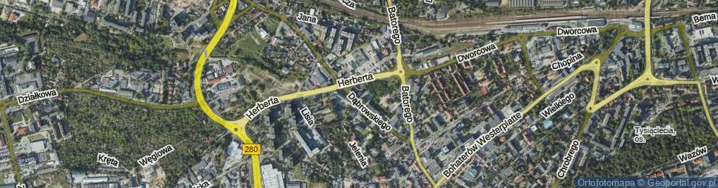 Zdjęcie satelitarne Piesza ul.